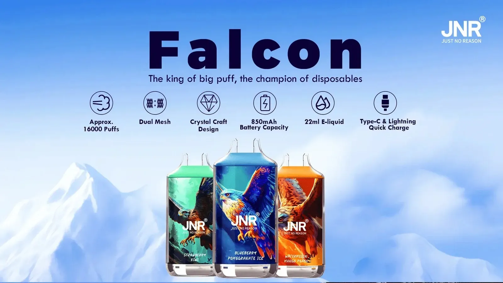 jnr falcon 16000 puff jnr falcon desechable