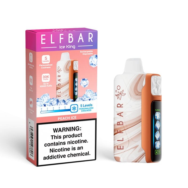 8c5ca605bfd05b5b74d8de33e605fd4babc52a42 Peach Ice ELFBAR ICE KING 30000 PUFFS