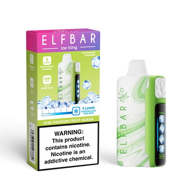d71eaa7f716d59325c67bd46c830ba6b82a8a28e Kiwi Passion Fruit Guava ELFBAR ICE KING 30000 PUFFS