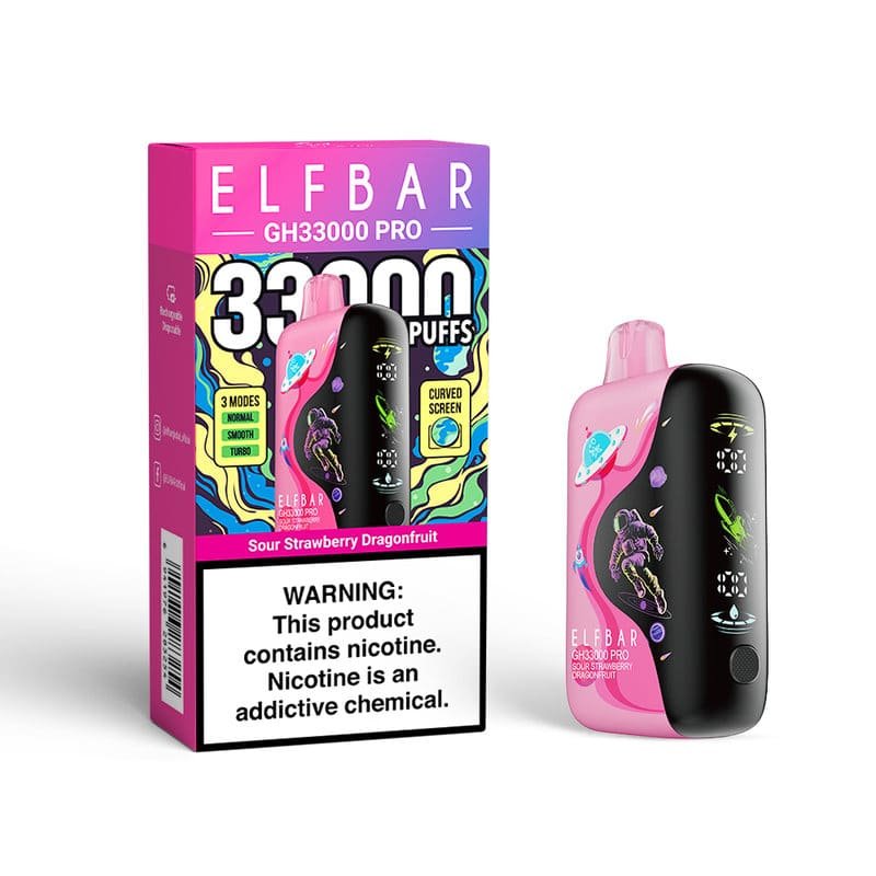 f7fdbd2fba67fff72921c4d9bd48e6c55985f4db Sour Strawberry Dragonfruit ELFBAR GH 33000 PRO